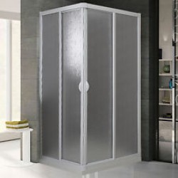 Box doccia a soffietto semicircolare 80x80 - PVC rinforzato
