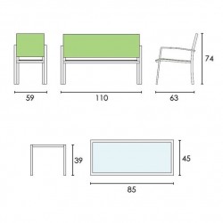 Set Giardino Modello Missuri Bianco