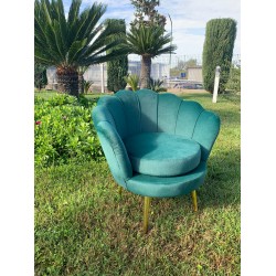 Poltrona a conchiglia verde