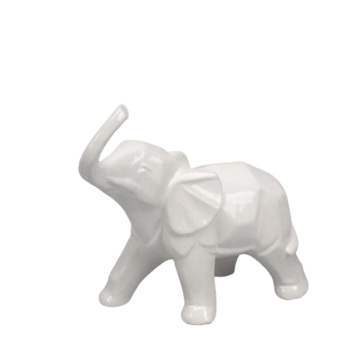 Elefantino bianco 17x14 Cm