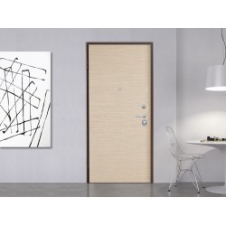 Porta blindata a cilindro europeo ,colore rovere sbiancato (luce netta 80cm)