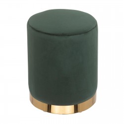 Pouf in velluto - poggiapiedi verde scuro
