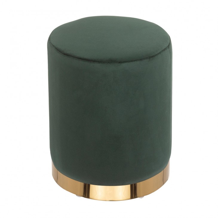 Pouf in velluto - poggiapiedi verde scuro