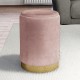 Pouf in velluto porta-oggetti rosa