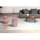 Pouf in velluto porta-oggetti rosa