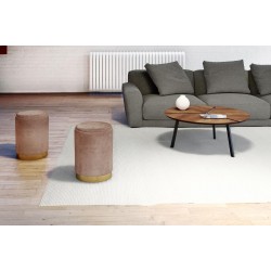 Pouf in velluto porta-oggetti cappuccino 