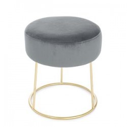 Pouf poltrona da salotto grigio oro 